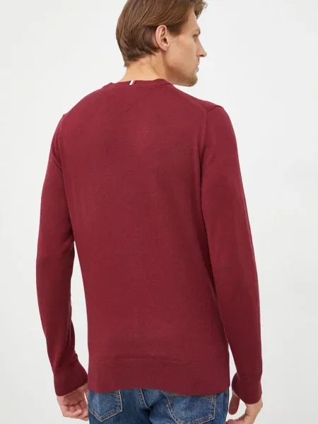 Tommy Hilfiger Sweter Bordowy czerwony