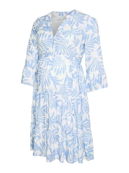 MAMALICIOUS Obleka MLJenny svetlo modra bela