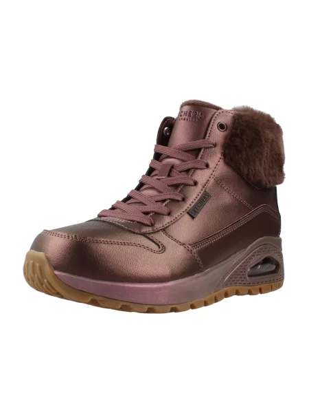 Šnurovacie čižmy Skechers hnedá