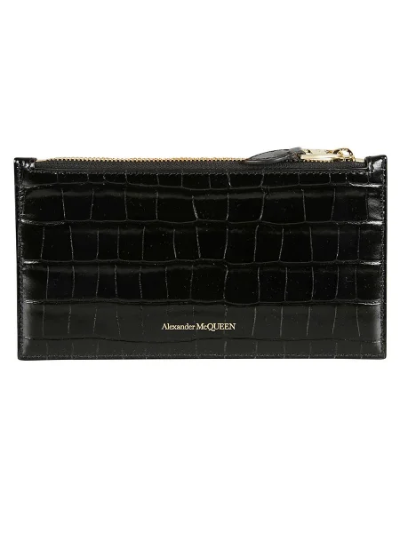 Portofel Alexander Mcqueen din piele negru