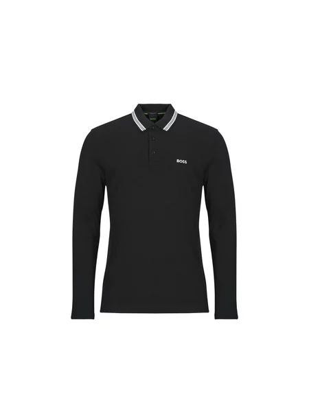 Polo majica Boss z dolgimi rokavi črna