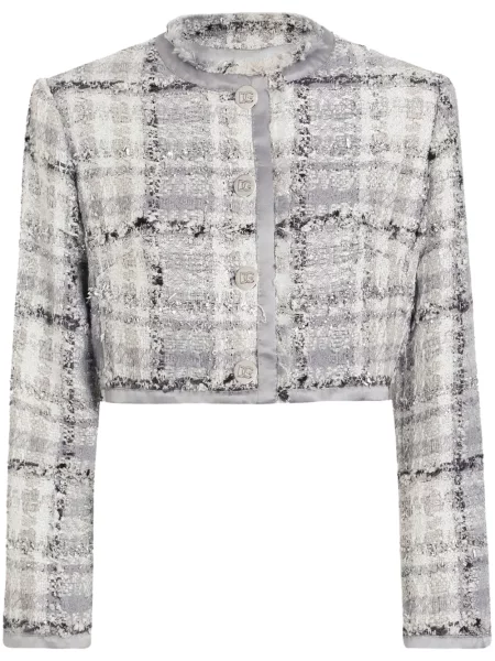 Geacă Dolce & Gabbana din tweed gri
