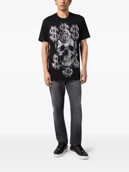 Tricou Philipp Plein cu imagine negru