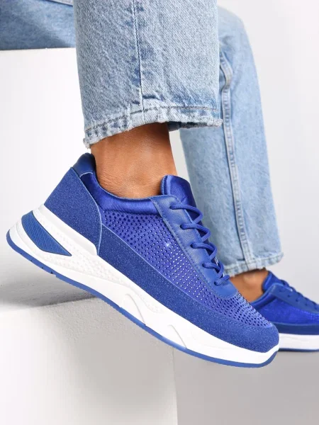 Sneakersy z Drobnymi Cyrkoniami Hinekle niebieskie