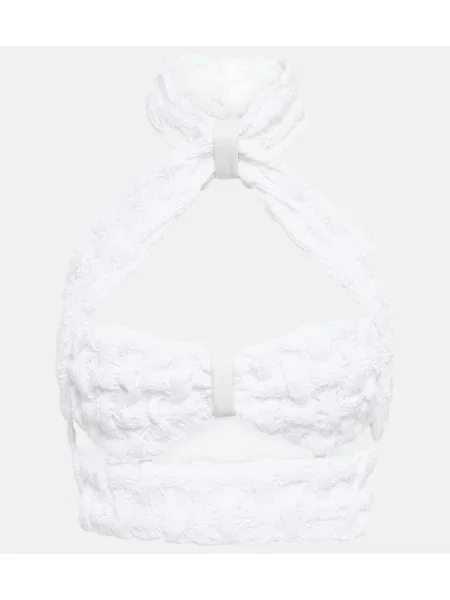 Top The Mannei z dekoltem halter biały