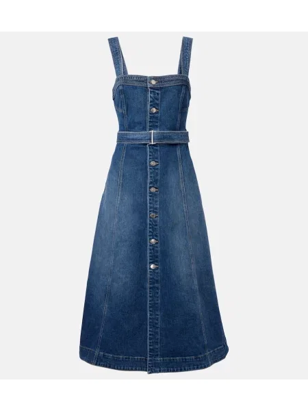 Rochie din denim Simkhai până la genunchi de costum alb