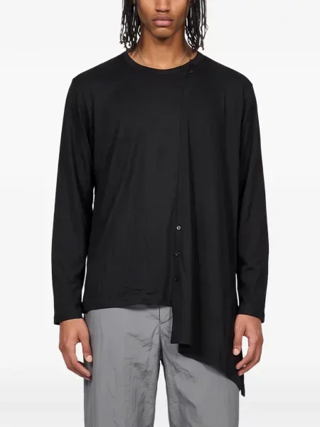 Lung tricou Yohji Yamamoto asimetric negru