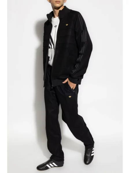 Prugaste kratke hlače Adidas crna