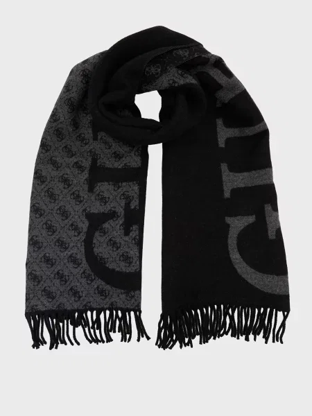 Жакардовий шарф Guess чорний