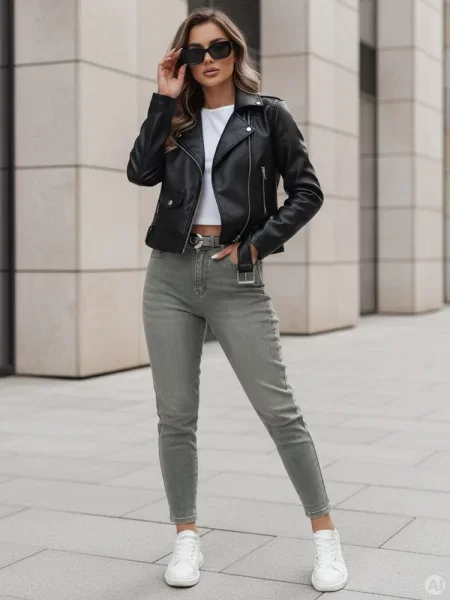 Spodnie jeansowe slim fit z paskiem SLIMFIZ Dstreet niebieskie