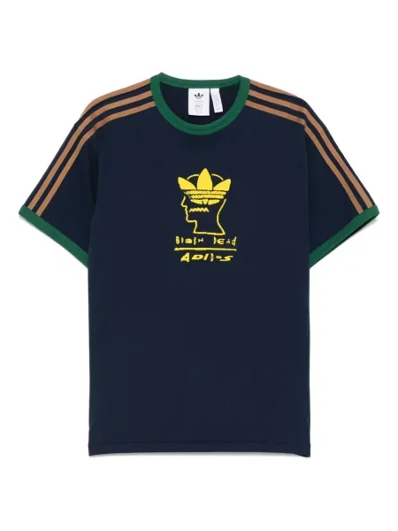 Șosete Adidas cu dungi cu broderie albastru
