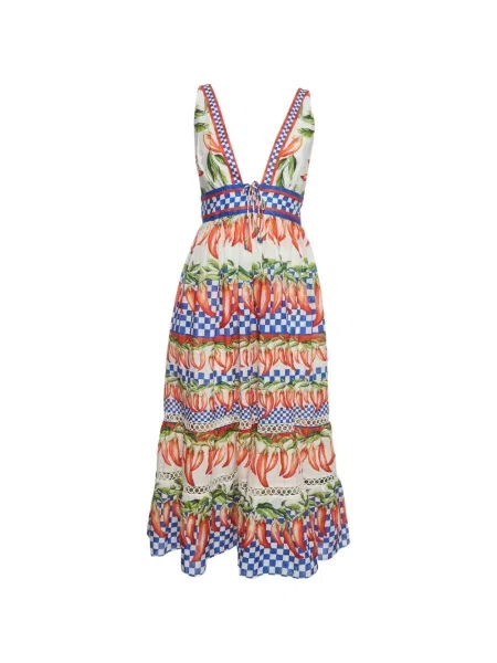 Rochie midi Farm Rio cu imagine alb