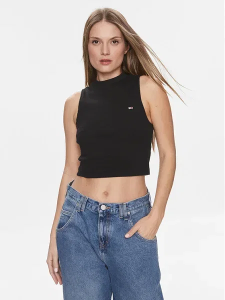 Top Tommy Jeans negru