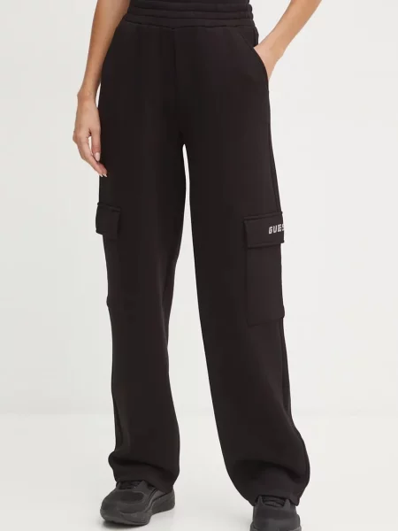 Donji dio trenirke Guess CECILIA s aplikacijom crna
