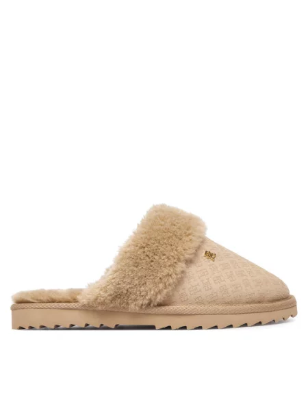 Tommy Hilfiger Papuci de casă Th Premium Shearling Shoes bej