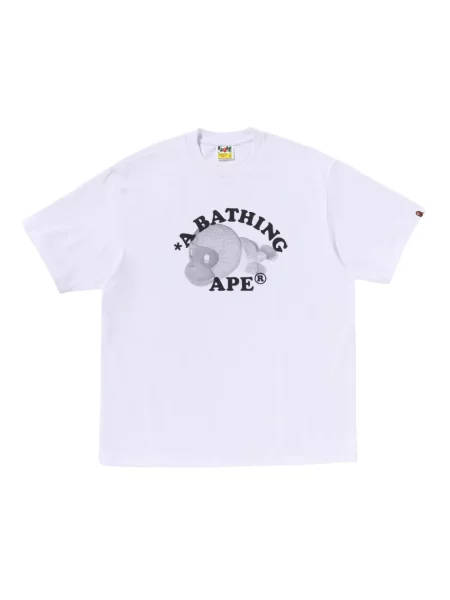 Tricou A Bathing Ape® cu imagine alb