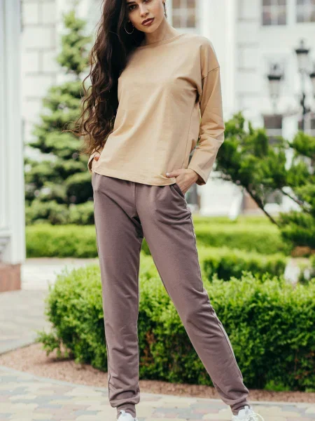 Спортивний костюм LadyLike текстиль бежевий