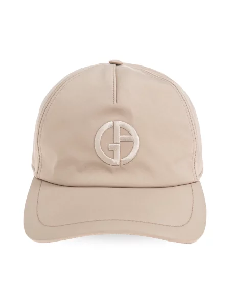 Czapka z daszkiem Giorgio Armani beżowa