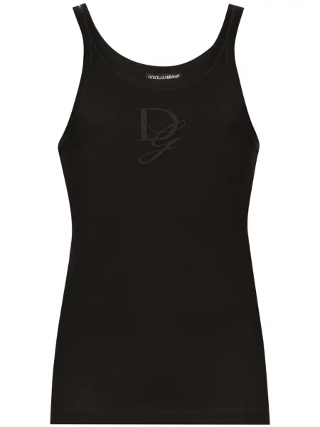 Cămașă Dolce & Gabbana fără mâneci cu decolteu rotund negru