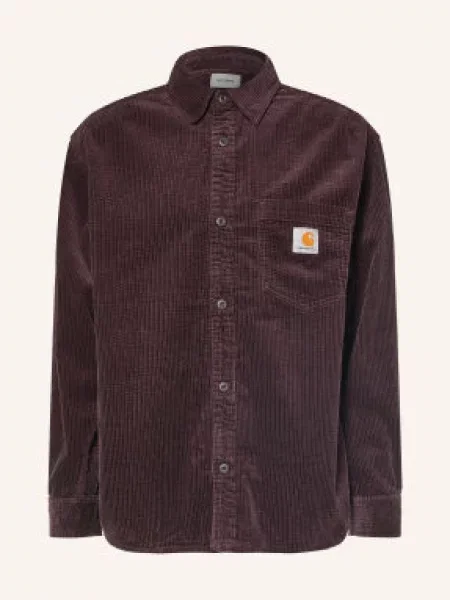 Carhartt Wip Svrchní Košile Z Kordu tmavě červená