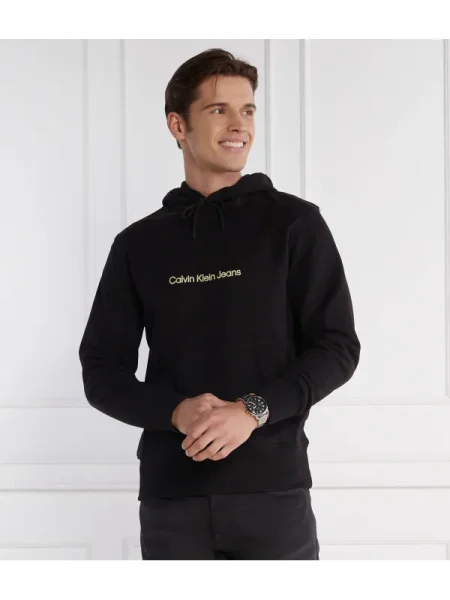 Calvin Klein Jeans Hanorac SQUARE FREQUENCY LOGO | Comfort fit negru