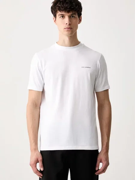 Karl Lagerfeld tricou basic pentru bărbați din cu alb