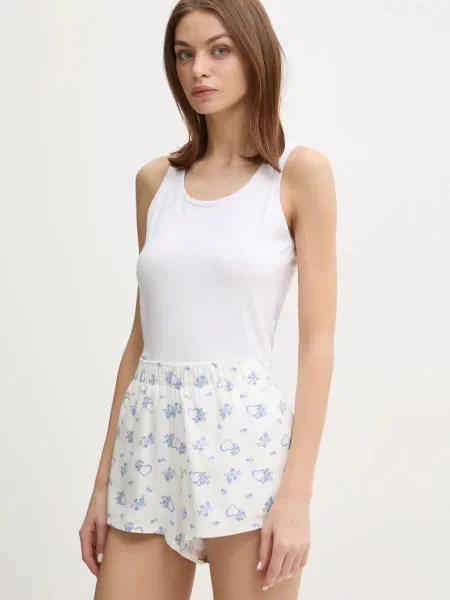 Pyžamové šortky Hollister Co. bílá