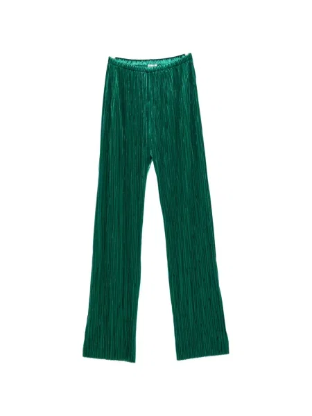 Pantaloni Forte_forte din satin verde
