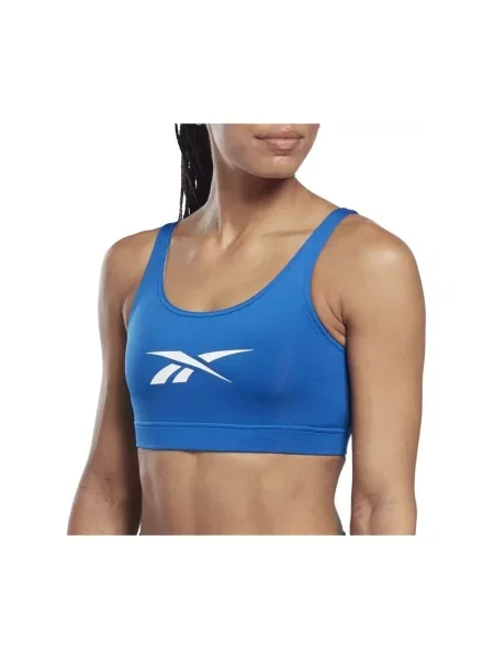 Sutien sport Reebok cu autograf alb
