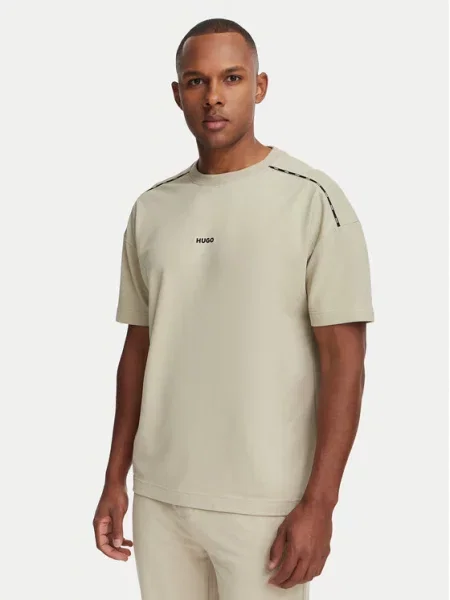 HUGO tricou oversized pentru bărbați cu NOAH T-SHIRT bej