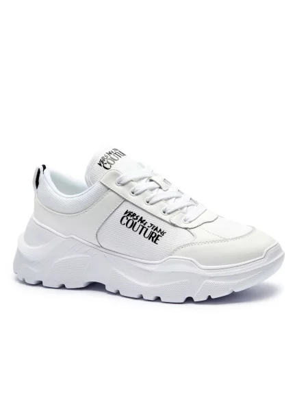 Versace Jeans Couture Sneakers cu adaos de piele alb