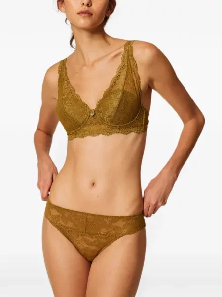 Chiloți briefs Twinset din dantelă verde