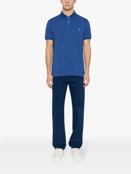 Polo marškinėliai Polo Ralph Lauren su eglutės raštu mėlyna