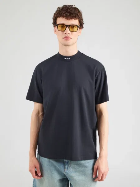 BOSS Tričko Collar námornícka modrá čierna