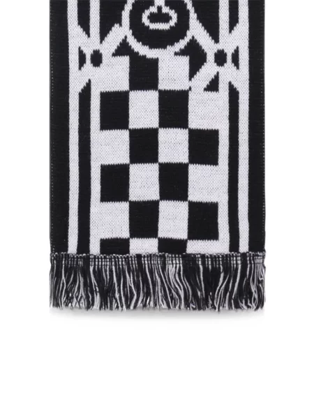 Fular Comme Des Garçons în carouri cu autograf negru