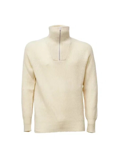 Lniany sweter z golfem Amaránto biały