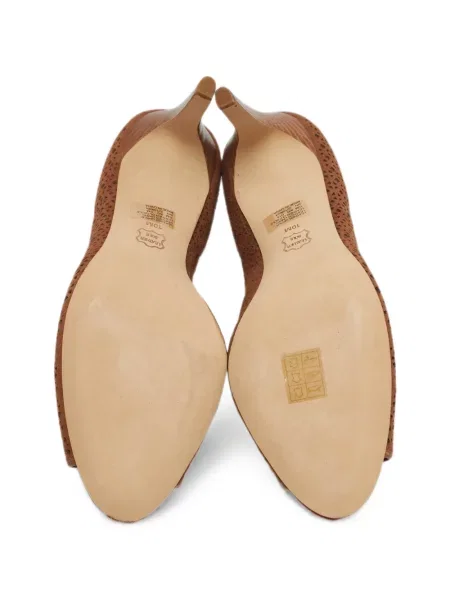 Pantofi cu toc Tory Burch din piele de căprioară maro