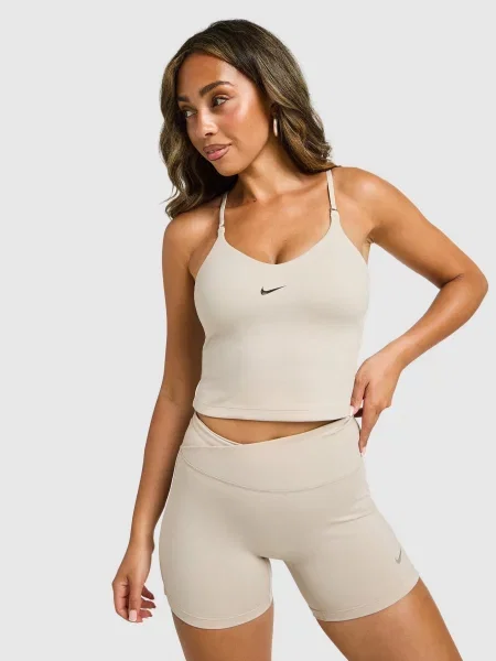 Nike Bra W Nk Indy Bra Tank Gls beżowy