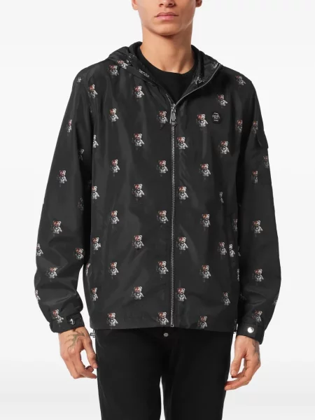 Geacă Philipp Plein cu glugă negru