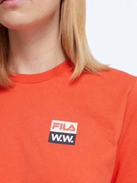 Wood Wood t-shirt Steffi T-Shirt x Fila pomarańczowa