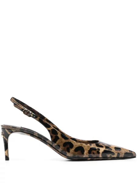 Pantofi cu toc Dolce & Gabbana din piele slingback negru