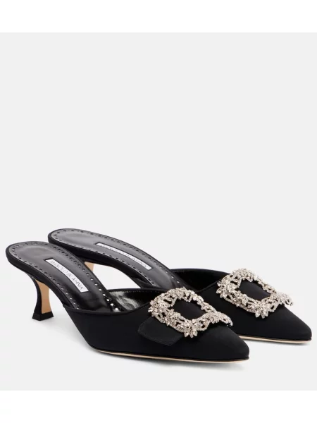 Papuci tip mules Manolo Blahnik negru