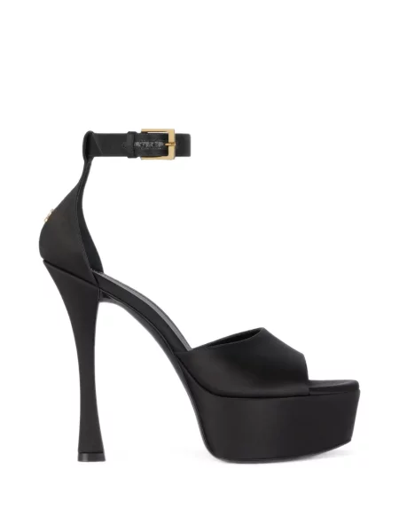 Sandale Givenchy din satin cu platformă negru