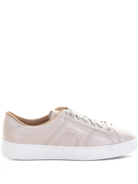 Sneakersy Santoni sznurowane skórzane różowe