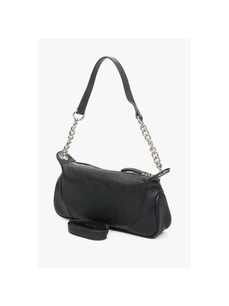 Кожаная сумка-багет Estro черная