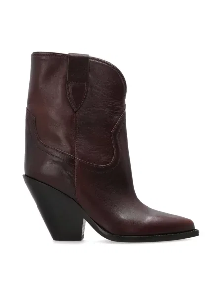 Botki Isabel Marant skórzane czerwone