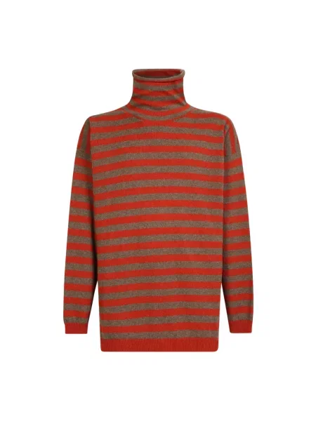 Wielobarwność sweter Lardini z wysokim kołnierzem pomarańczowy