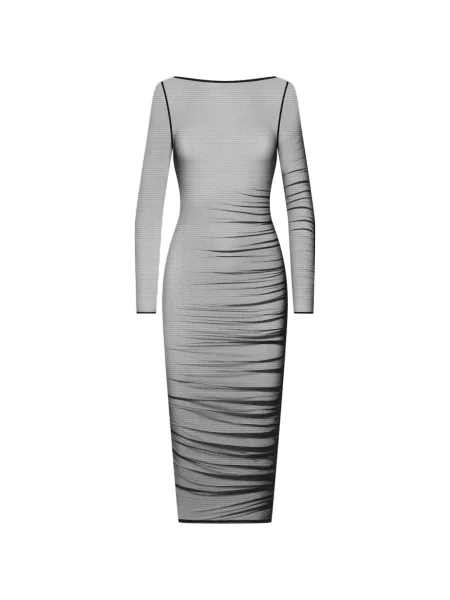 Rochie midi Scandale cu volane negru