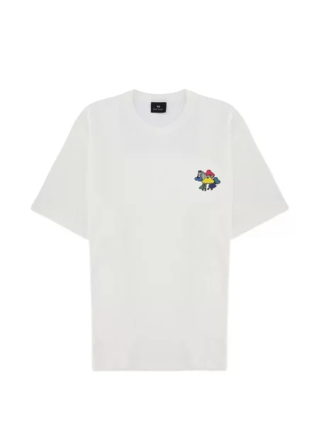 Tricou Mps cu model zebră alb