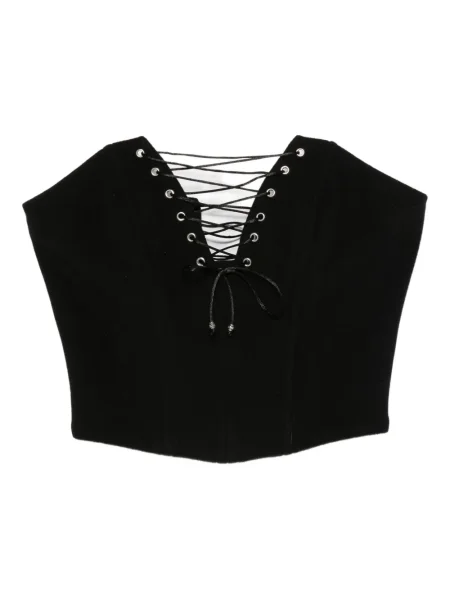 Top Vestiaire D'un Oiseau Libre din dantelă negru